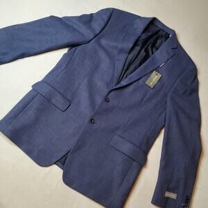 Michael Kors Men's Size 42L NWT Kevin Blazer Jacket Houndstooth Blue